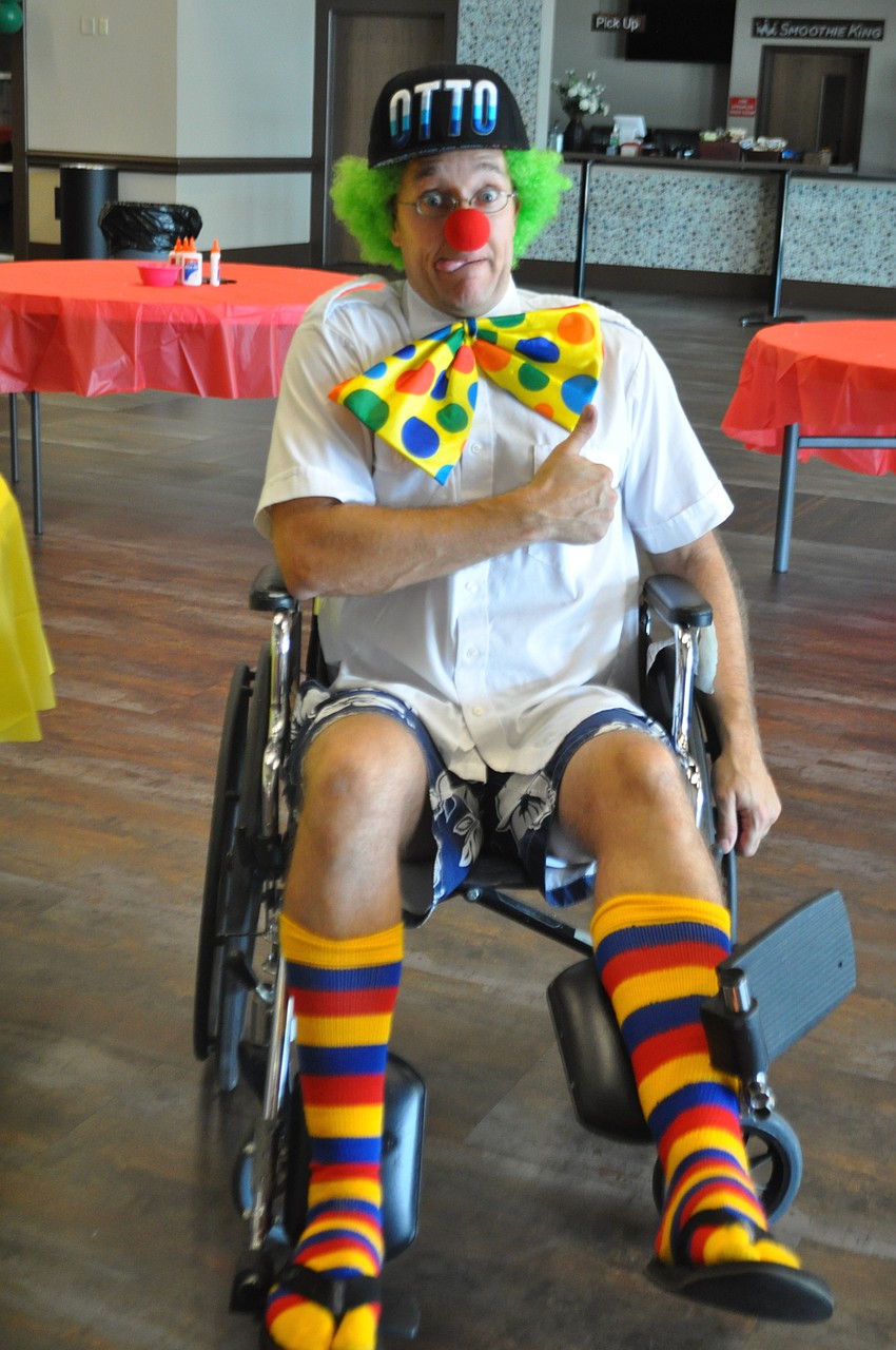 Pastor Dave Shepard clowns around during camp.