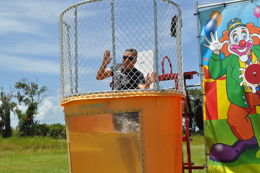 Luke Graham, Bayside Community Church's youth pastor, gets dunked.