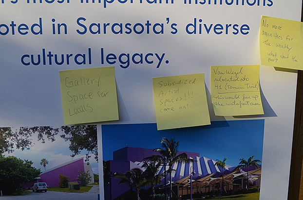Attendees left suggestions for what they'd like to see on the bayfront