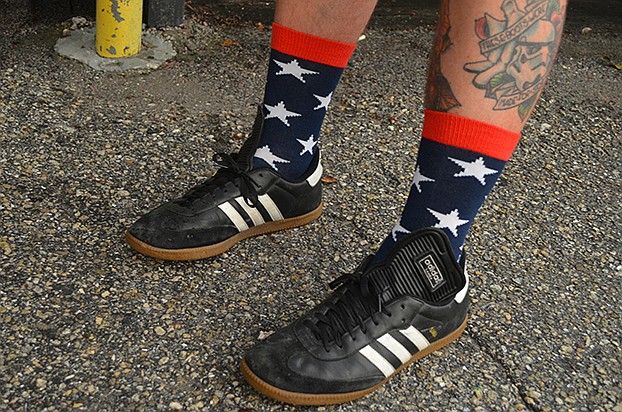 Derrick Clutton shows off his USA pride