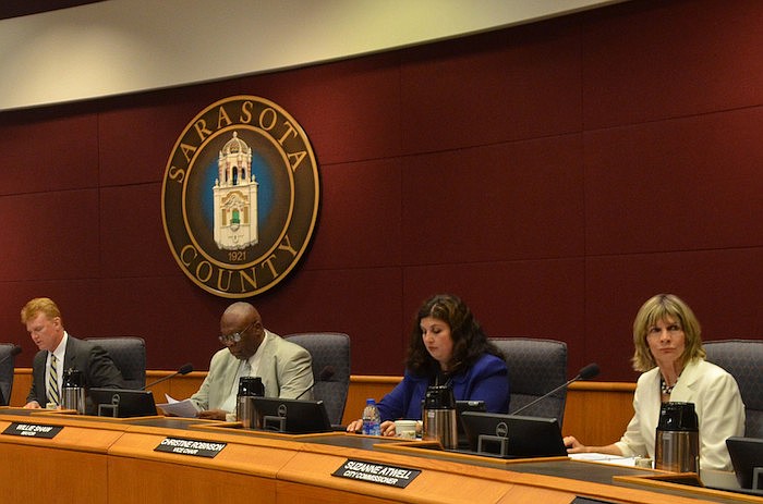 County and city commissioners gathered Monday to discuss sites for a homeless shelter.
