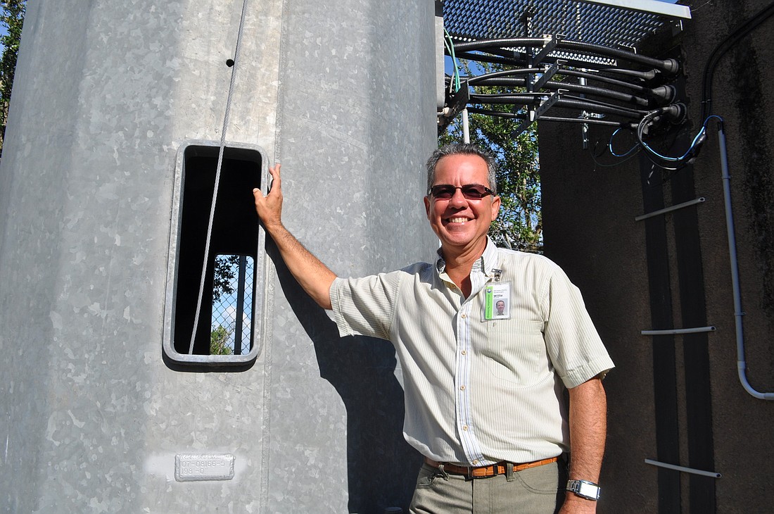 Greenbrook resident Willie Miranda, radio communications manager for Manatee County, says with the new P25 radio system, both Manatee and Sarasota counties will have nine radio towers. Photo by Pam Eubanks