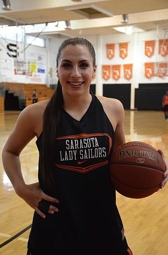 Camille Giardina is leading the Lady Sailors in points, assists and steals, but the senior point guard's leadership also includes setting the tone for her younger teammates. Photos by Jessica Salmond