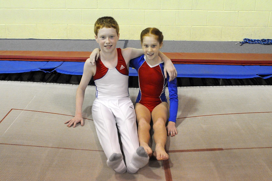 Photo by Jen Blanco Thirteen-year-old Connor Park and his younger sister, Heather, 9, both plan to compete in trampoline next year.