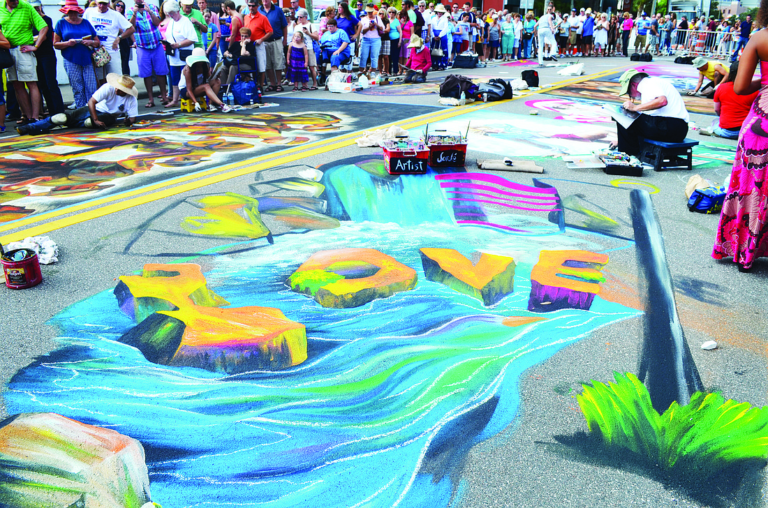 File photo The 2013 Sarasota Chalk Festival, themed "Legacy of Valor," featured 500 artists.