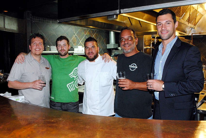 Travis Kruger, Michael Lunn, Chef Darwin Santa Maria, Jorge Rosabal and Matt Cornelius