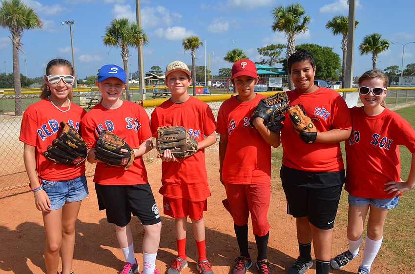 Bryn Dulitz, Sasha Sumskoy, Dean Thompson, Micah Jodhan, Sam Elnaggar and Emily Freed of the Boston Red Sox.