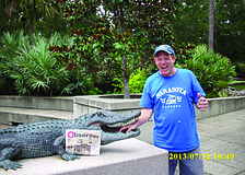 GAINESVILLE. David Hutchings got too close to this gator while visiting his daughter at the University of Florida, Gainesville. Hutchings' daughter is currently enrolled in the UF master's program to become a special education teacher.