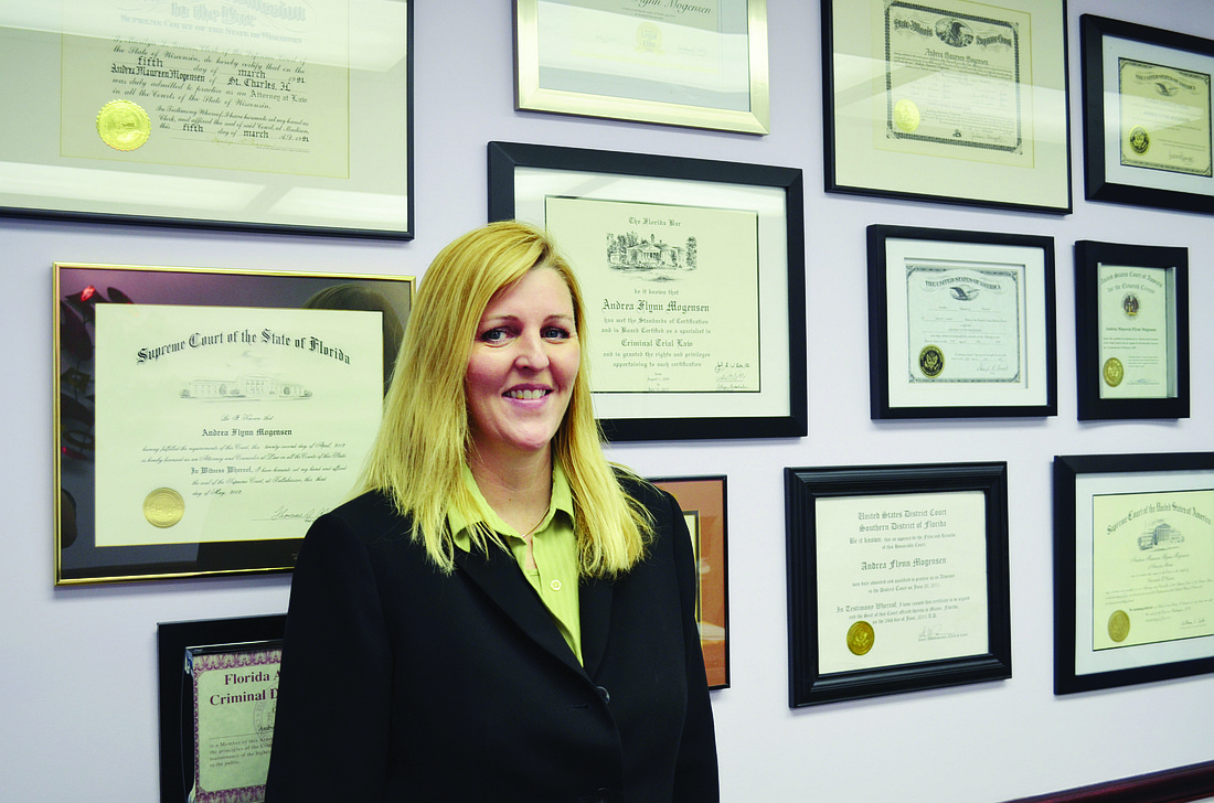 Andrea Mogensen's law office is located near downtown Sarasota, but despite her notoriety at City Hall, the scope of her work extends beyond the city limits. She said she works with people throughout the state on open government cases.
