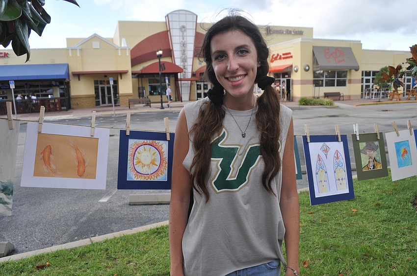 Sydney Anderson, a junior, painted with watercolor.