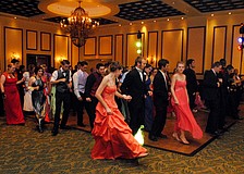 Students at the Braden River High School prom dance to the cupid shuffle.