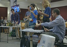 The Garbage-Men Band played one its final shows in the Sarasota County Commission Chambers Wednesday.