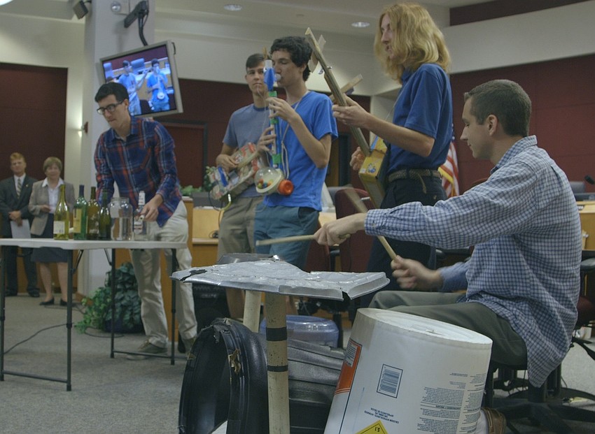 The Garbage-Men Band played one its final shows in the Sarasota County Commission Chambers Wednesday.