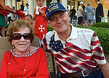 Juanita and Bud Deuell show their American pride.