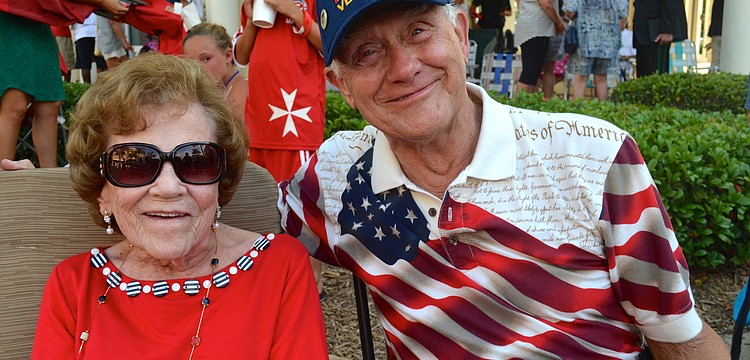 Juanita and Bud Deuell show their American pride.