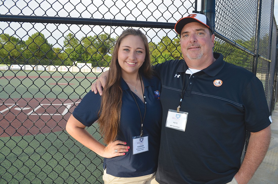 Incoming Cardinal Mooney senior, Teagan Nickols, has volunteered at Miracle League of Manasota every Saturday since she was a freshman. She and her father, Pete, enjoy seeing how happy the organization makes the children.