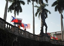 The flags of the countries with athletes participating in the 2014 Modern Pentathlon World Cup Final