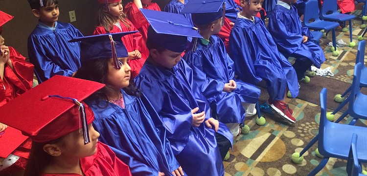 Thirty-four Kiddie Academy of Lakewood Ranch voluntary prekindergarten students officially moved up a grade during a graduation ceremony June 4.