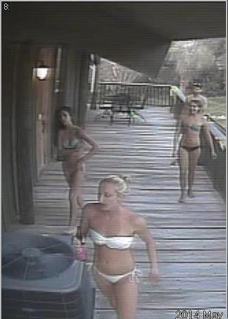 Courtesy Sarasota Crime Stoppers Surveillance footage of the May 18 break-in shows three females and one male.