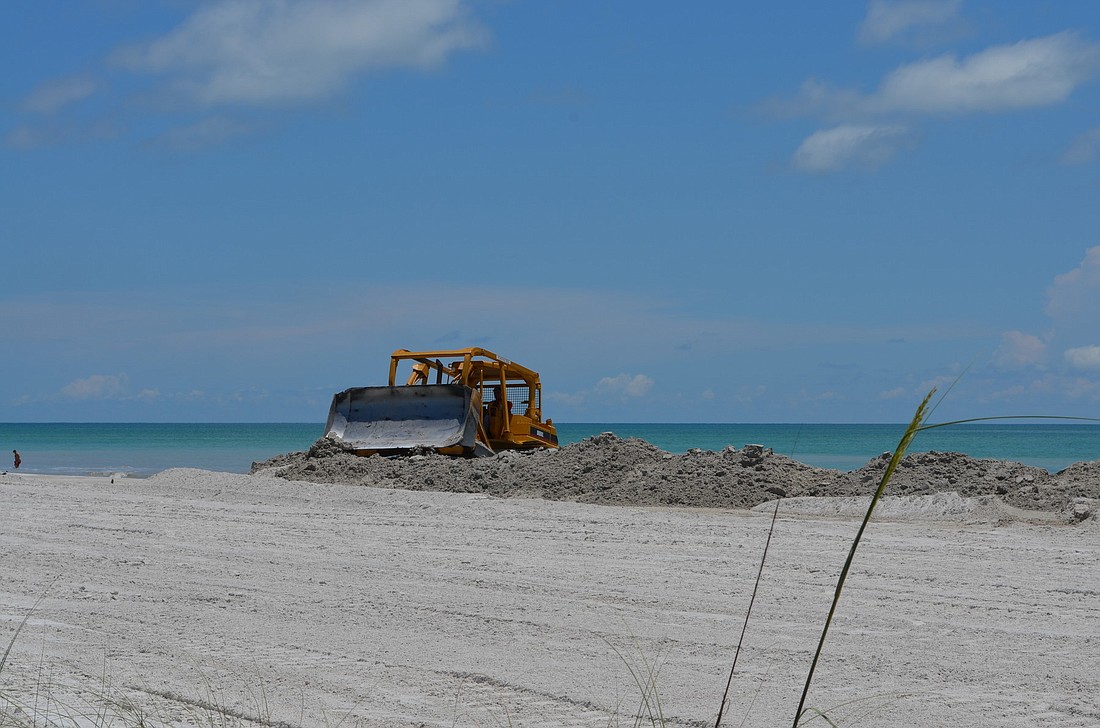 Sand is now being placed near the Broadway beach access.