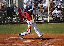 Luke Geske got a hit for the Sarasota American 9/10 team during its tournament opening victory over Sarasota National June 21.