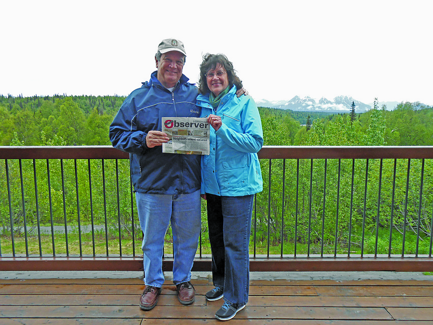 ALASKAN ANNIVERSARY. Longboaters Terry and Jean Griffin celebrate their 50th wedding anniversary in the Denali National Park, Alaska.