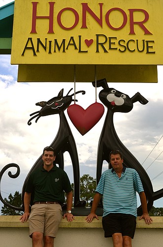 USF Sarasota-Manatee student Broc Fernandez and his team partnered with Nate's Honor Animal Rescue President Rob Oglesby to complete a comprehensive consultation of the shelter. Photo by Amanda Sebastiano