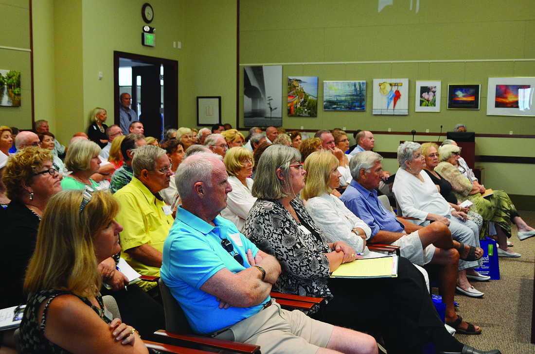 The Longboat Key Disaster Preparedness Seminar filled Town Hall chambers to capacity. Photo by Robin Hartill