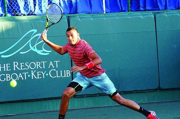 Nick Kyrgios won the Sarasota Open men's singles title earlier this year, held at the Tennis Gardens at the Longboat Key Club.