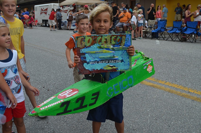 Michael Fesko wears a homemade costume for the parade.