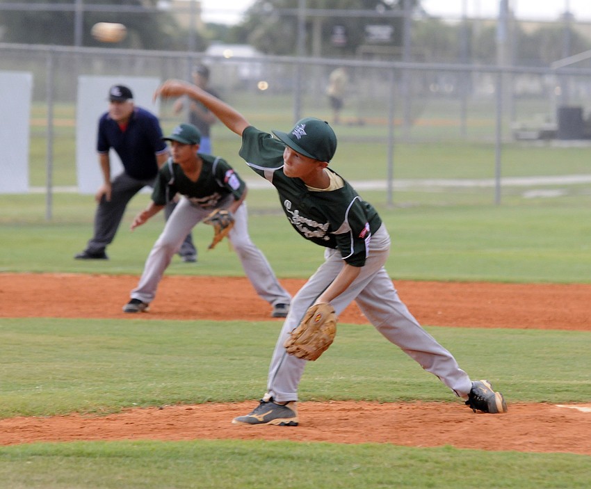 Brady Greenamoyer hurls a pitch for the Lakewood Ranch 10/11 All-Stars.