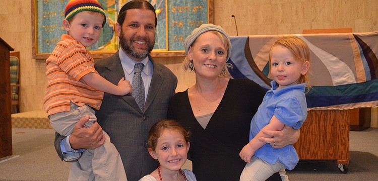 Rabbi Michael Werbow with wife, Melissa, and children Lev, Maya and Asher