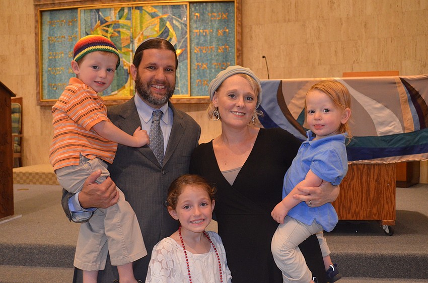 Rabbi Michael Werbow with wife, Melissa, and children Lev, Maya and Asher
