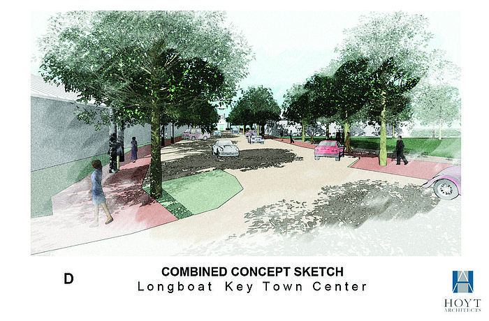 Courtesy rendering A selection committee will review four town center proposals at a public meeting Aug. 21 at Longboat Key Town Hall.