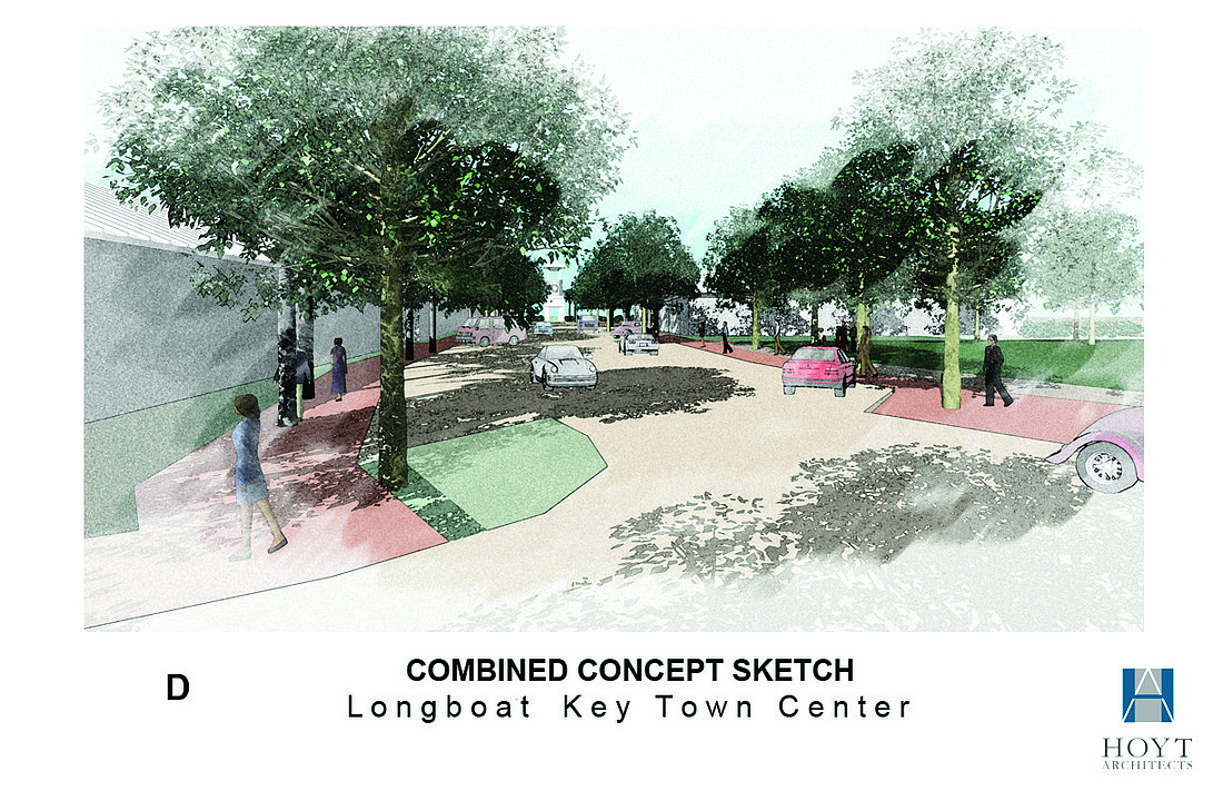 Courtesy rendering A selection committee will review four town center proposals at a public meeting Aug. 21 at Longboat Key Town Hall.