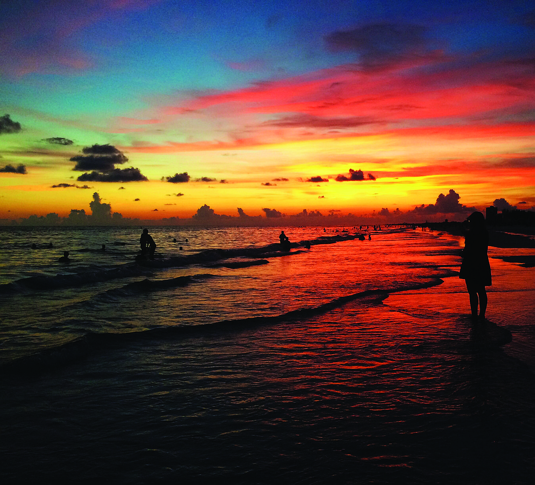 Nickolaus Mack submitted this photo, taken on Siesta Key Beach, of a mutlicolored sunset.