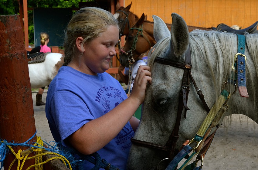 Brooke Picazio spends time with Victory.