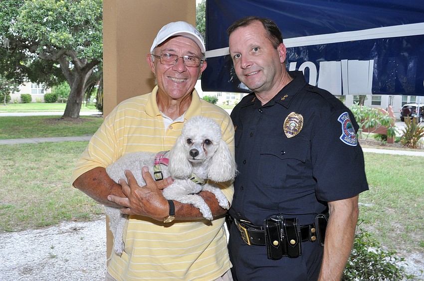 Charles DiPino with his granddog, SeaSea the poodle and Steve Moyer