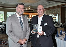 Featured speaker John McCarthy and Sarasota Bay Watch president Larry Stults