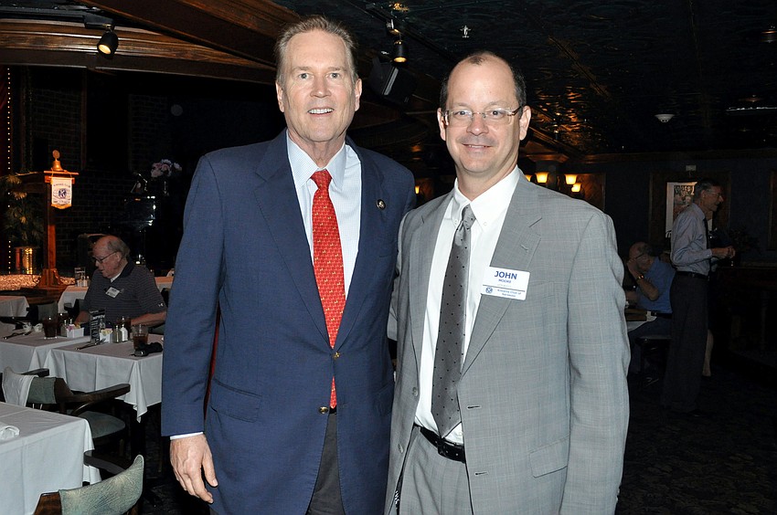 Featured speaker Congressman Vern Buchanan and Sarasota Kiwanis Club president John Moore