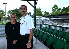 Everglades University Sarasota campus President Kristi Mollis and Bob Knapik.
