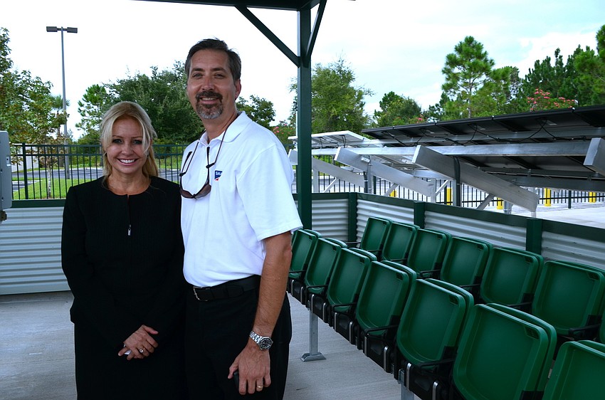 Everglades University Sarasota campus President Kristi Mollis and Bob Knapik.