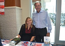 Guest speaker Jessica Buchanan with the Brian Bill Foundation President Scott Bill