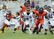 Booker running back Jamal Benson scored a pair of touchdowns on runs of 23 and 5 yards.