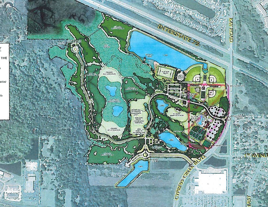 This rendering shows the water park at Tom Bennett Park.