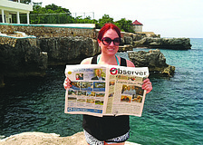 Cliffs notes. The Longboat Observer made a splash, as usual, when it traveled with Managing Editor Robin Hartill to Negril, Jamaica. After reading the latest news, Hartill took many jumps off the townâ€™s famous cliffs.