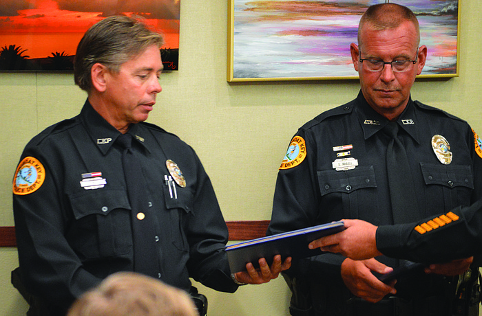 Officers Shawn Nagel and John Majka. Photo by Caleb Motsinger