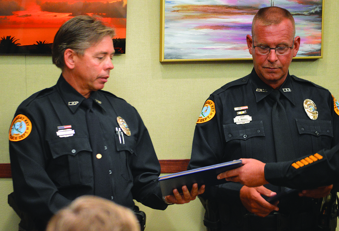 Officers Shawn Nagel and John Majka. Photo by Caleb Motsinger
