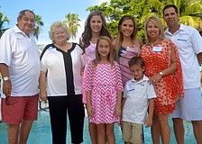 Ralph, Sheri, Kennedy, Addison, Isabella, Gage, Jamie and Barry Trine of the Wicker Inn on Longboat Key