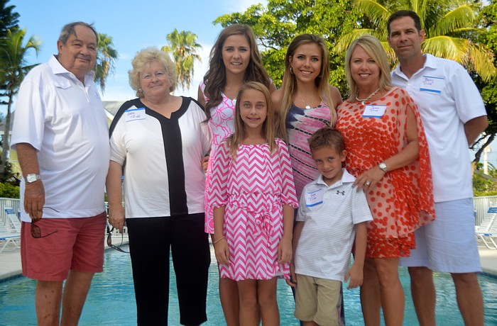 Ralph, Sheri, Kennedy, Addison, Isabella, Gage, Jamie and Barry Trine of the Wicker Inn on Longboat Key